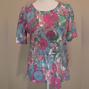 Talbots Multicolor Floral Short Sleeve Tee